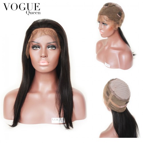 360 Lace frontal Wig Straight Human Virgin Hair,150 Density Full Lace Human Hair Wigs For Black Women